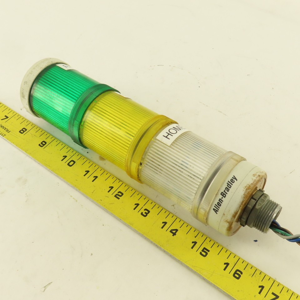 Allen Bradley 855E-GCB Light Stack 24V AC/DC Clear Yellow Green