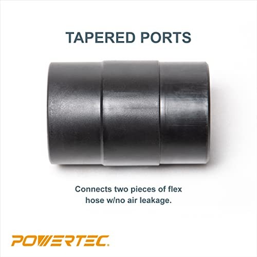 70123V 4-Inch Dust Hose Connector w/Quick Connect Splice Adapter, ABS Black