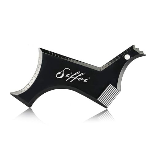 2PCS Beard Shaping Tool Set Large with Comb for Precise Jaw Cheek Lines