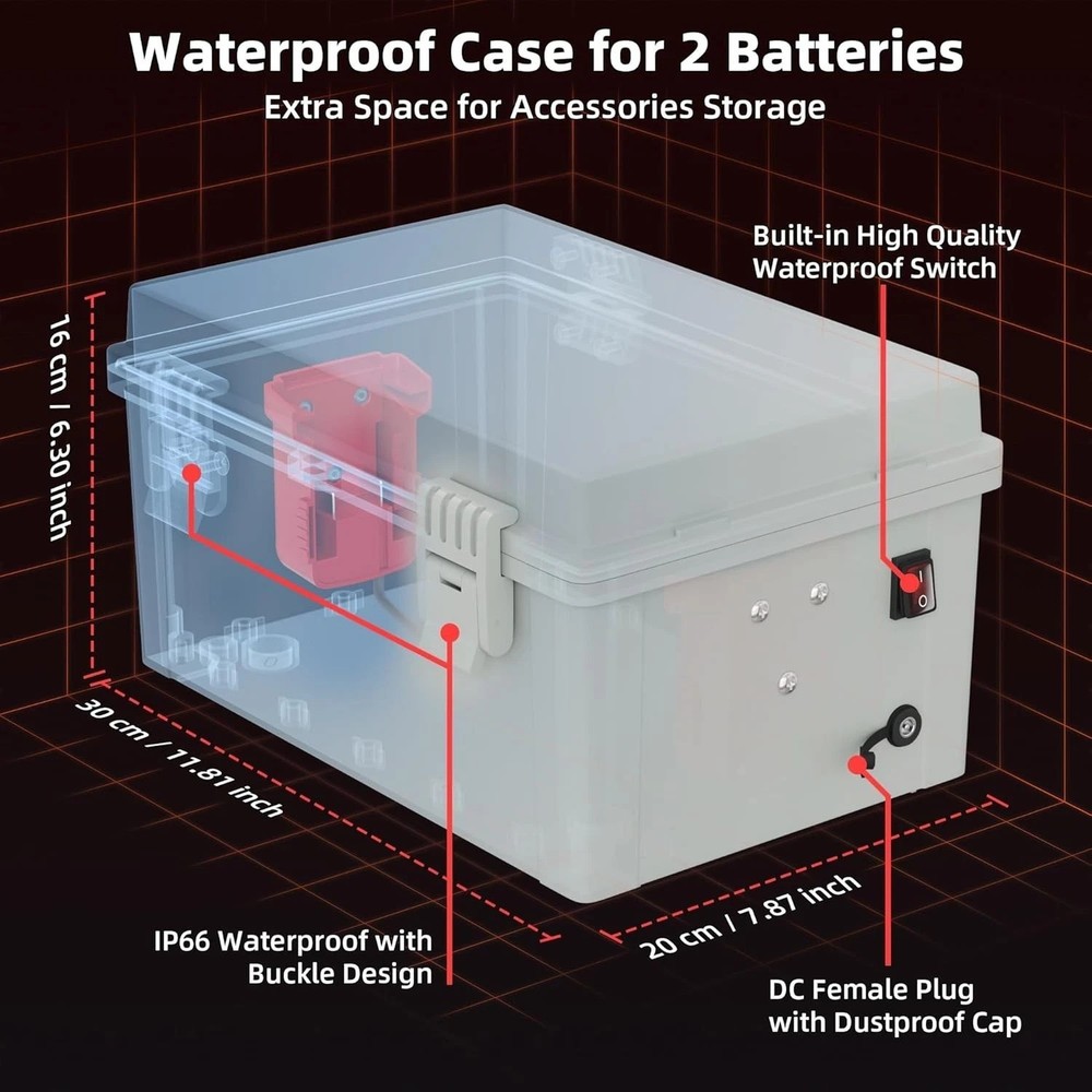 Starlink Mini Dual Battery Adapter Case with Switch Control