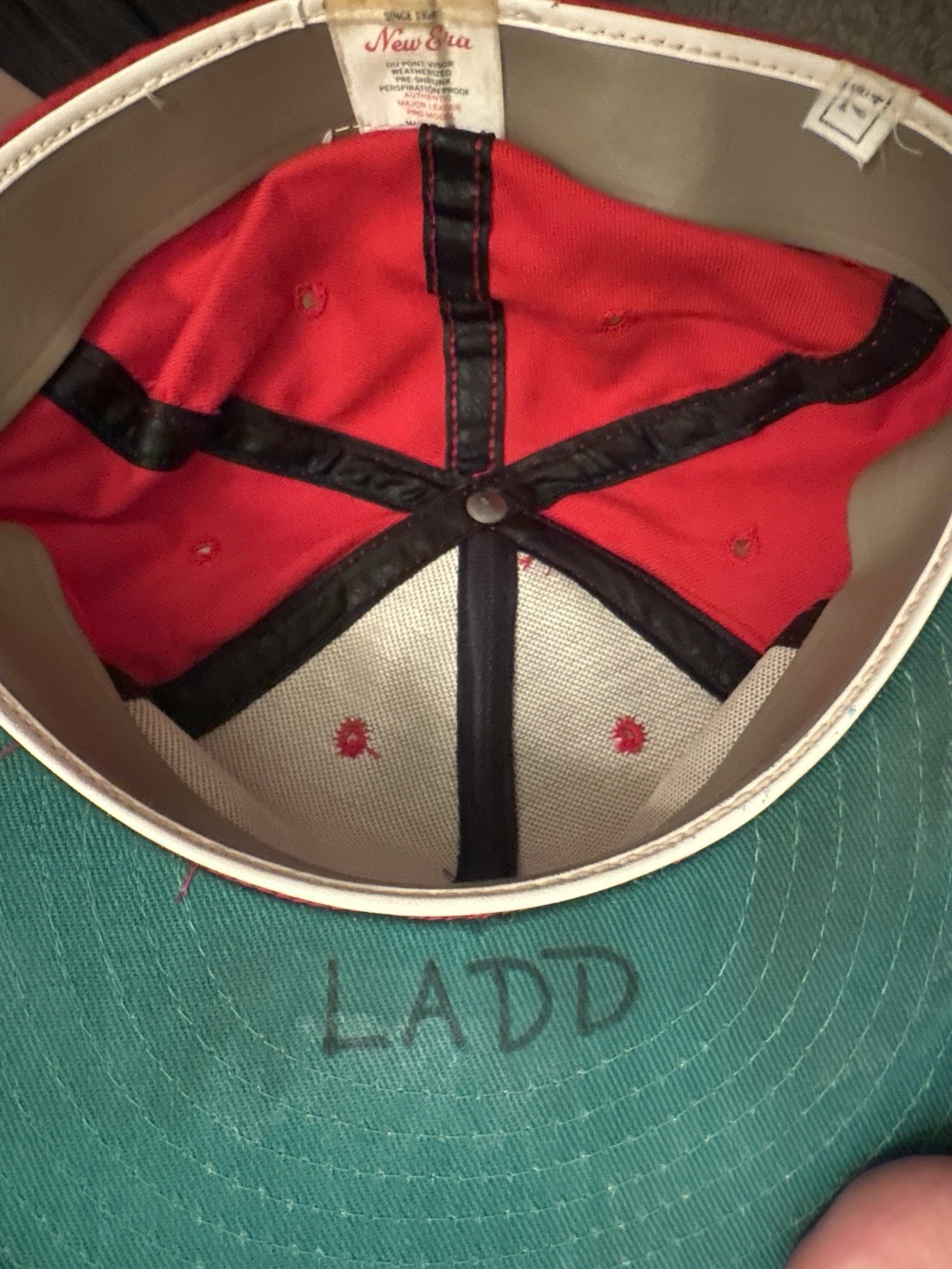 RARE VINTAGE TEAM ISSUE PLAYER WORN PETE LADD ALBUQUERQUE DUKES FITTED HAT