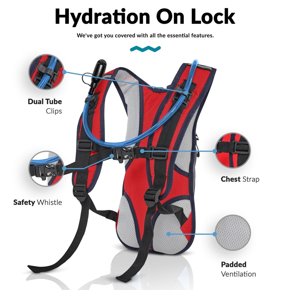 Road Runner Hydration Backpack – Lightweight Water Backpack with 2L Bladder -...