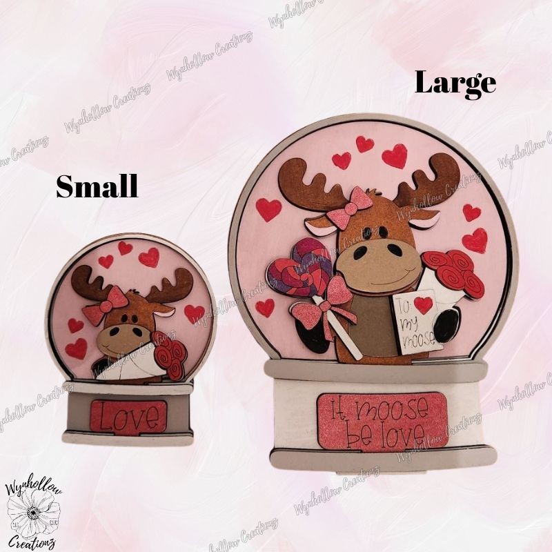 Valentine's Day Moose Interchangeable Snow Globe