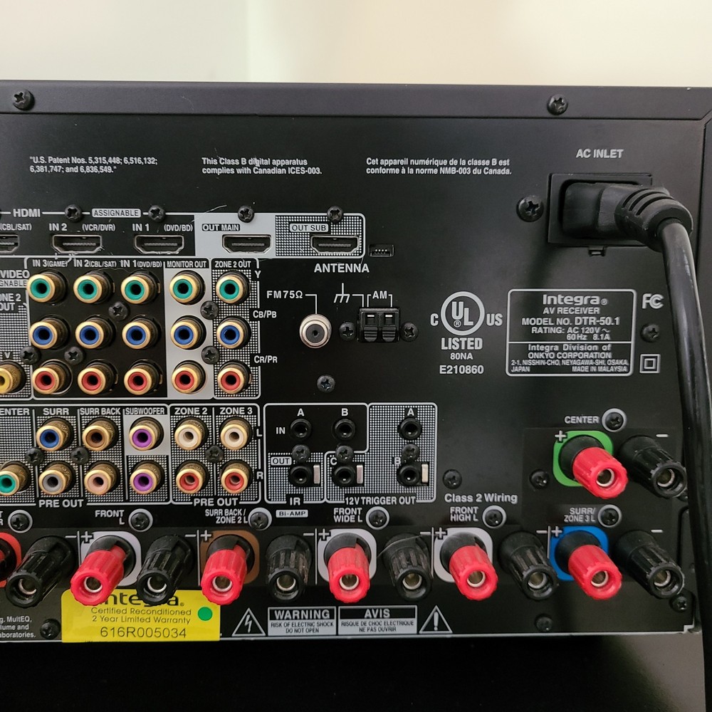 Integra DTR-50. 1 THX Multi-Zone, Bi-Amp