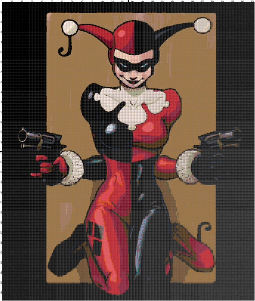Handmade Batman's Harley Quinn Comic Counted Cross Stitch Pattern Needlepoint