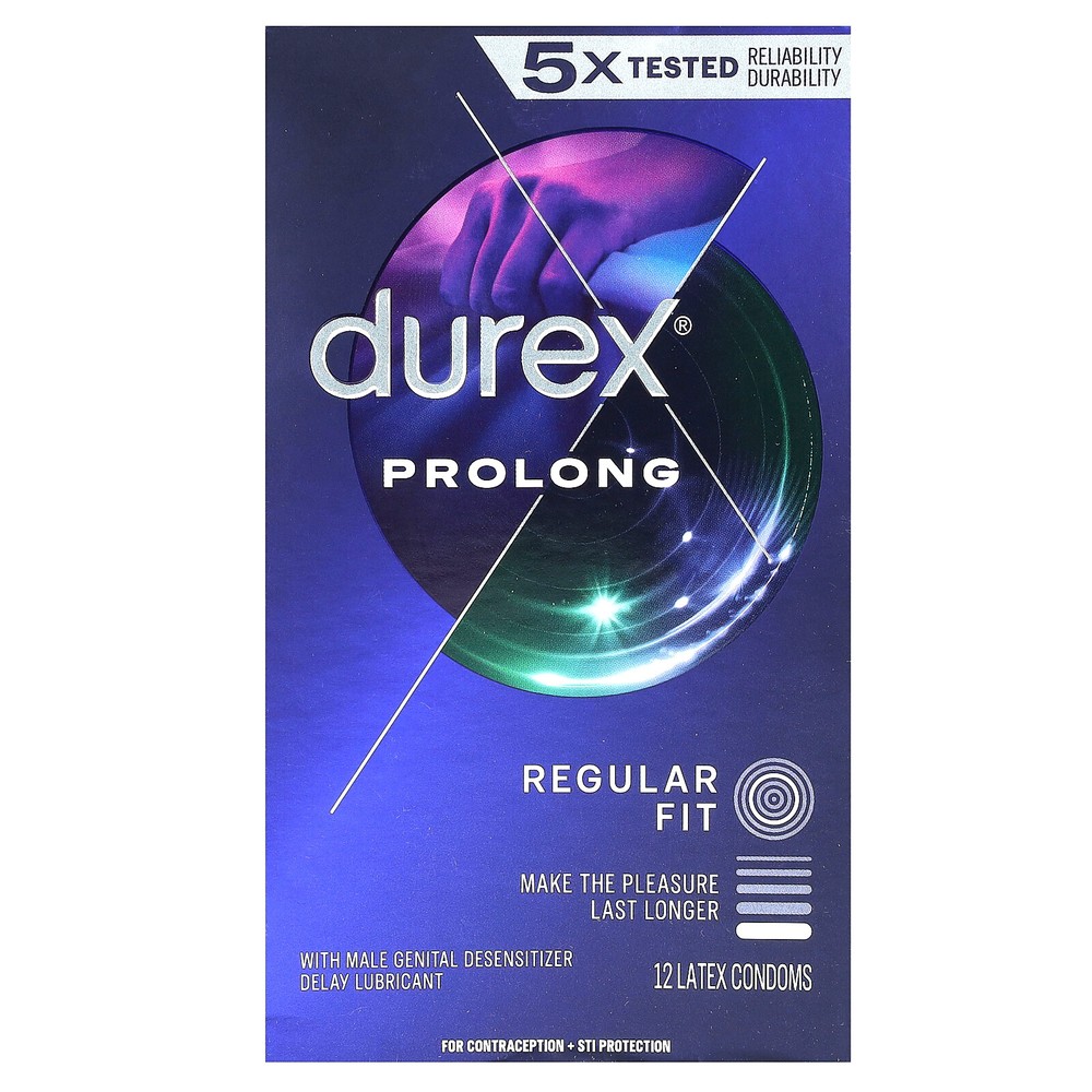 Prolong, Regular Fit, 12 Latex Condoms