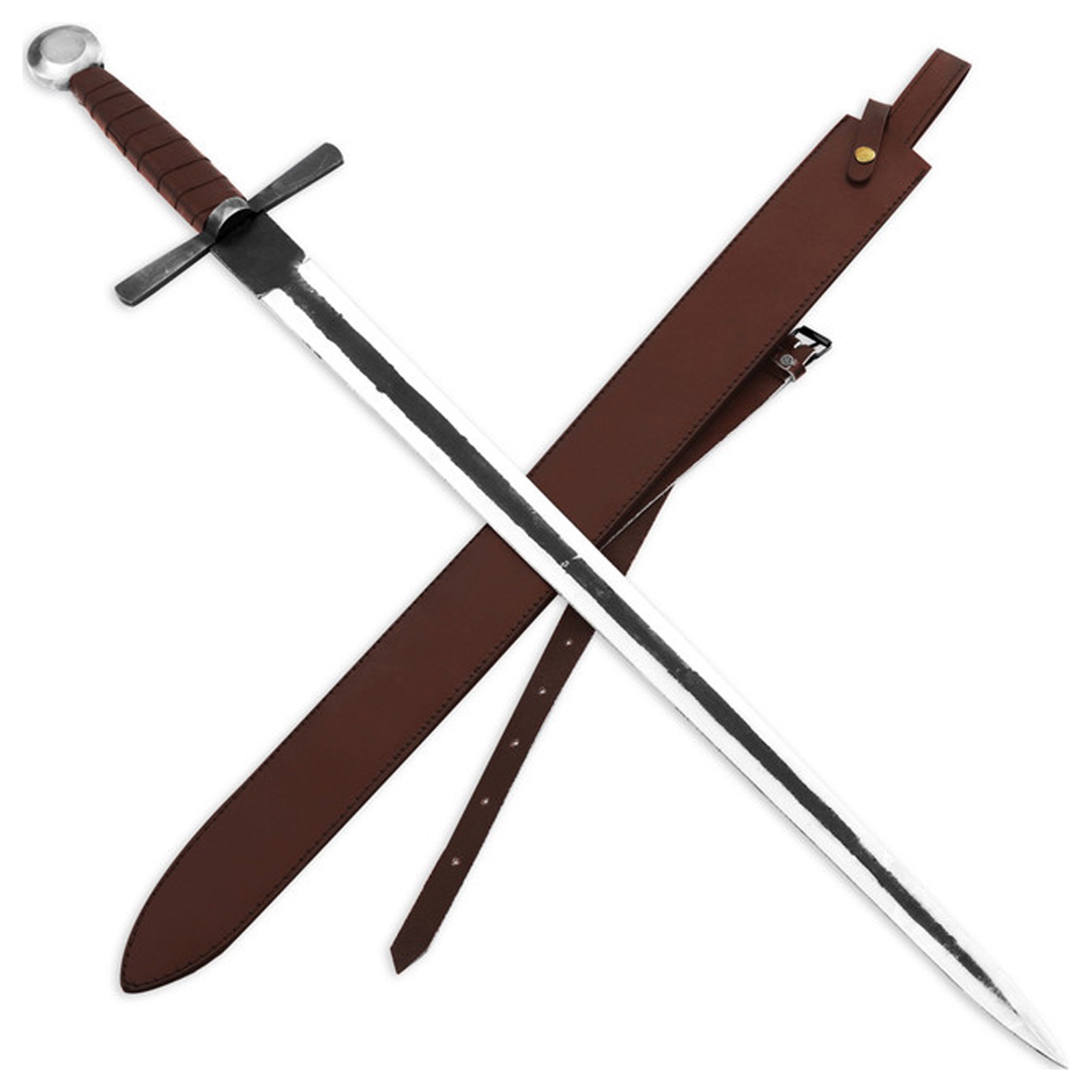 Castle in Knight Medieval Sword 1095 Carbon Steel Dual Tone Blade w/ Sheath