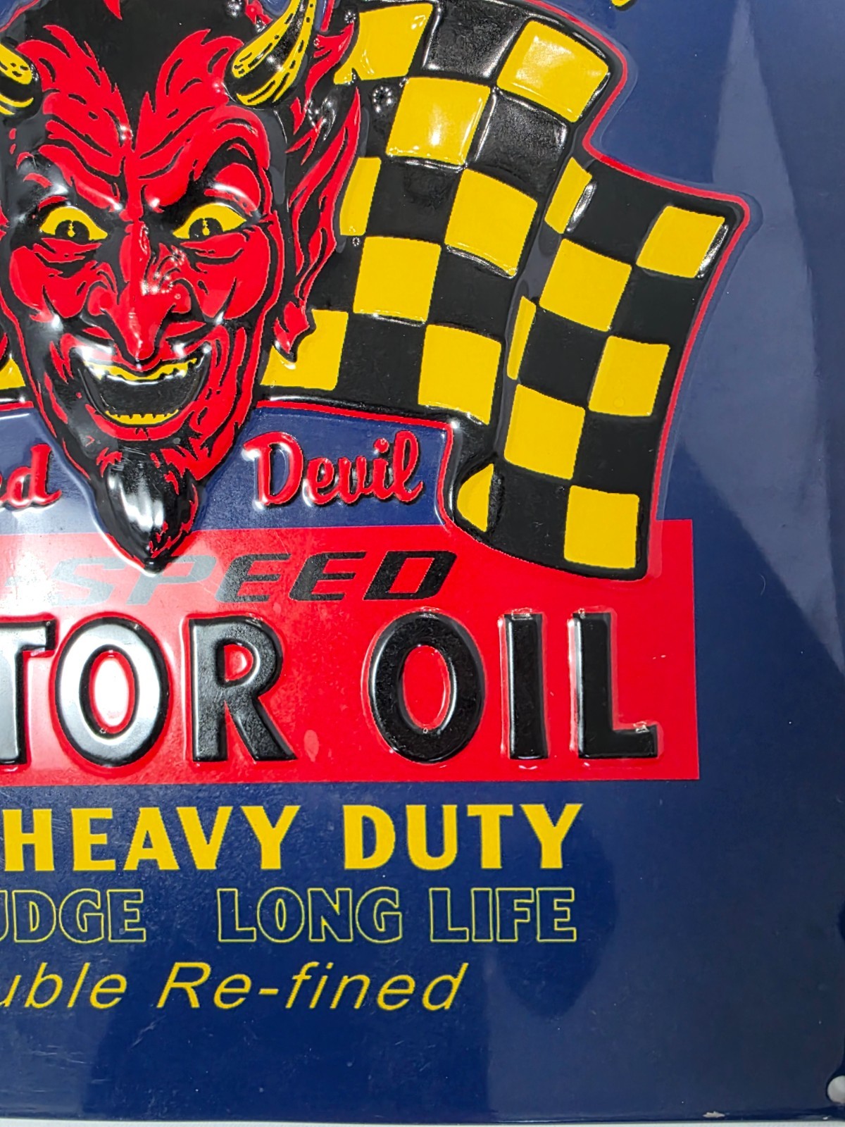 Harley Davidson Red Devil Motor Oil Metal Sign 15" x 13"