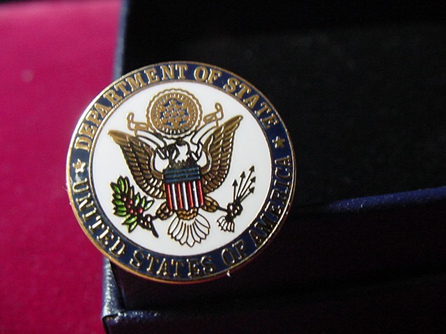 U S Department of State Lapel Pin DOS -Color Seal- Free Shipping in US