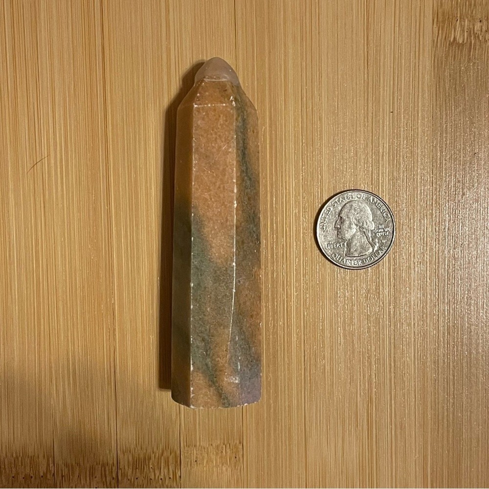 Orange & Green Calcite Tower