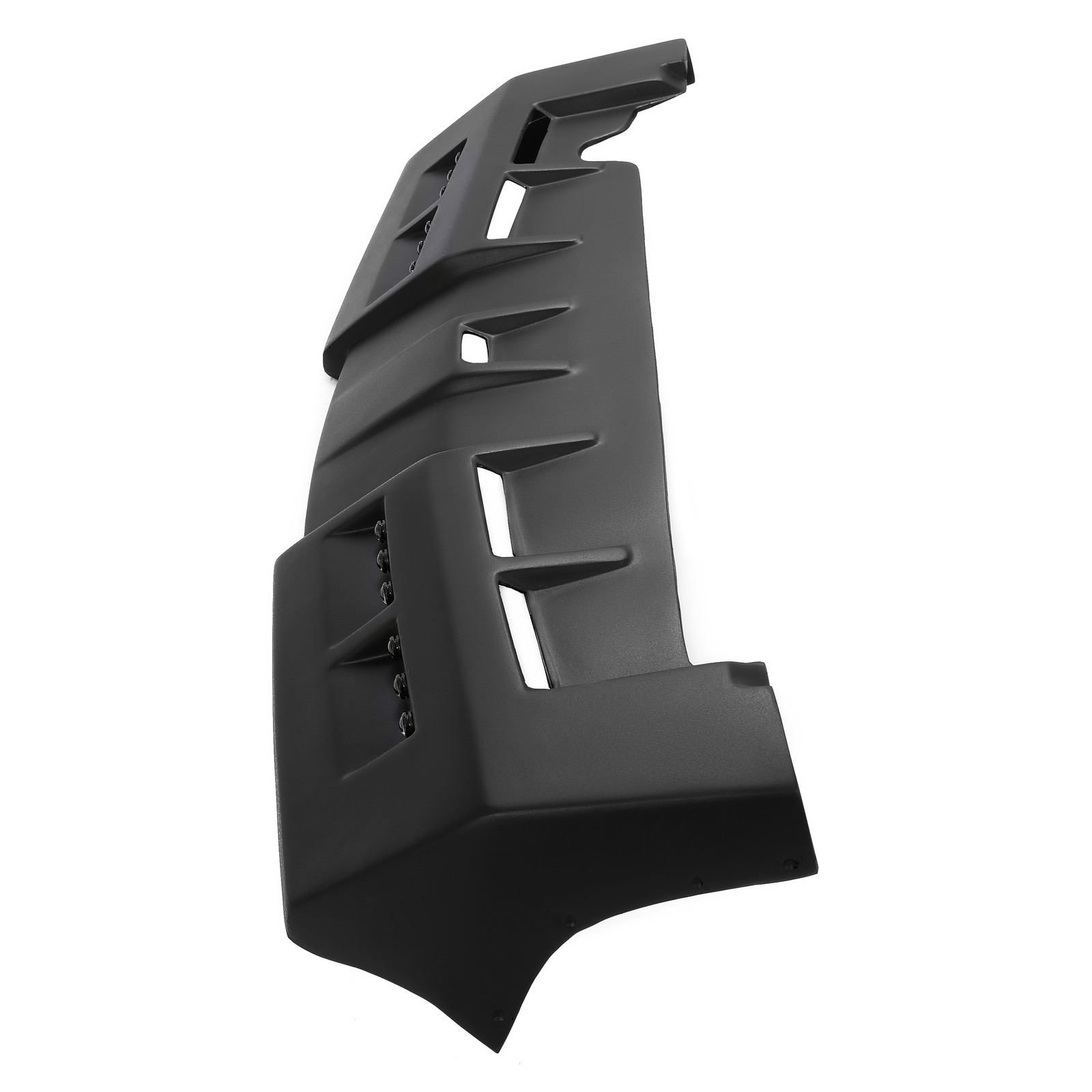 For Hummer H3 Front Upper Fiberglass Sun Visor Roof Painted Black W/LED DRL