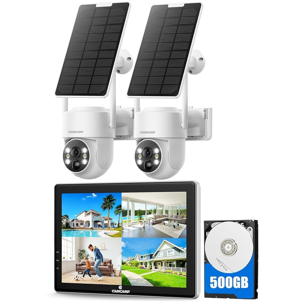 Solar Battery Powered WIFI Wireless Security Camera System 4MP 10CH NVR CCTV Kit