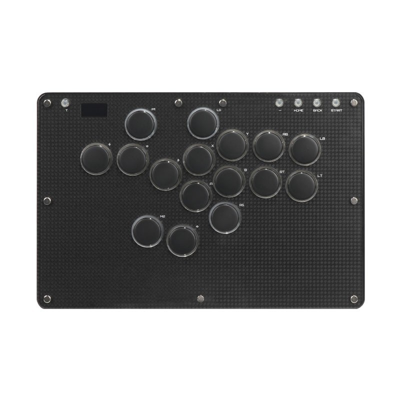 T16-Texture 16-Button Game Keyboard Hitbox Haute42 Fighting Game Controller BK