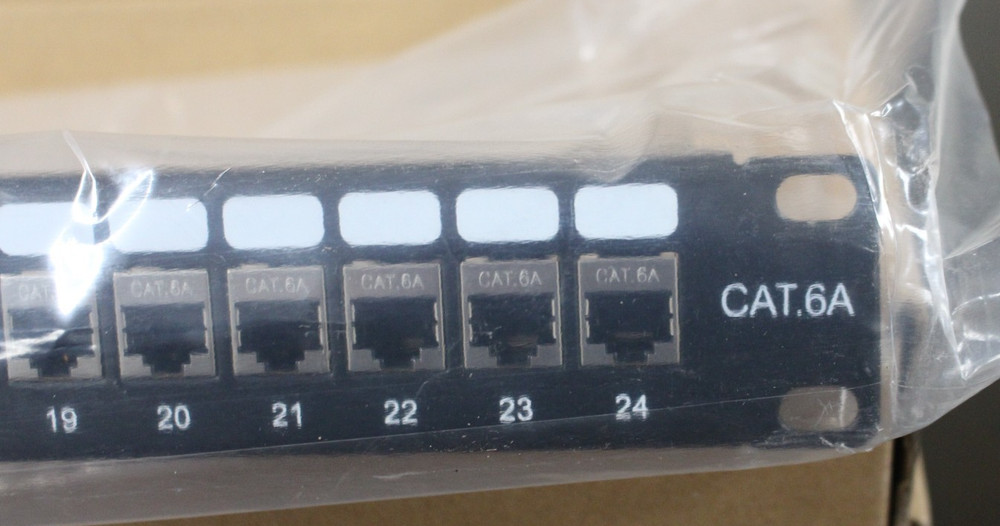 Rapink Patch Panel 24 Port Cat6A with Inline Keystone 10G Support - OPEN BOX