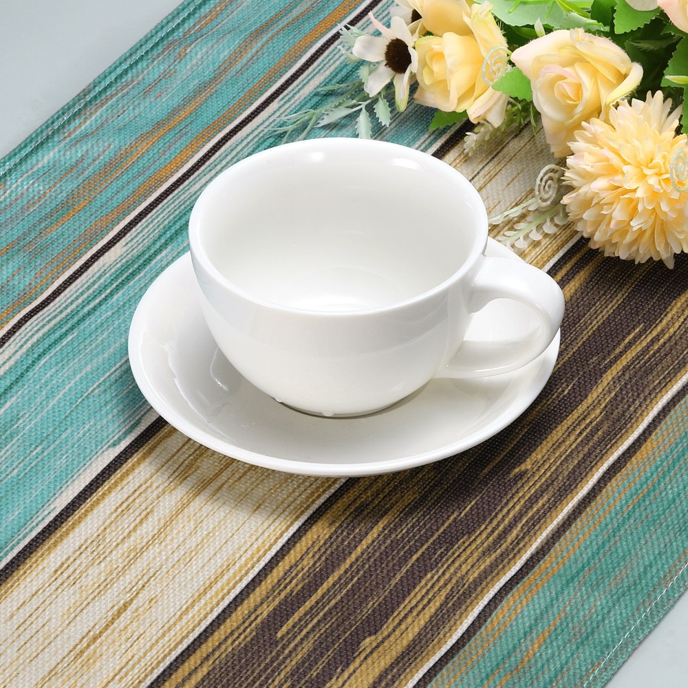 Table Runner 72" x 13", Retro Table Runner, Green & Grey