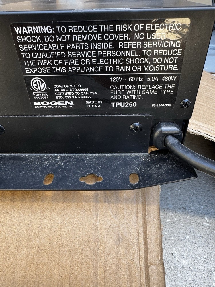 Bogen TPU250 Telephone Paging Amplifier (250W)