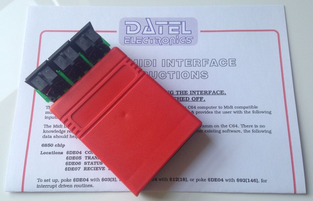 Datel MIDI Interface Cartridge with instructions for Commodore 64/128 - [F03]