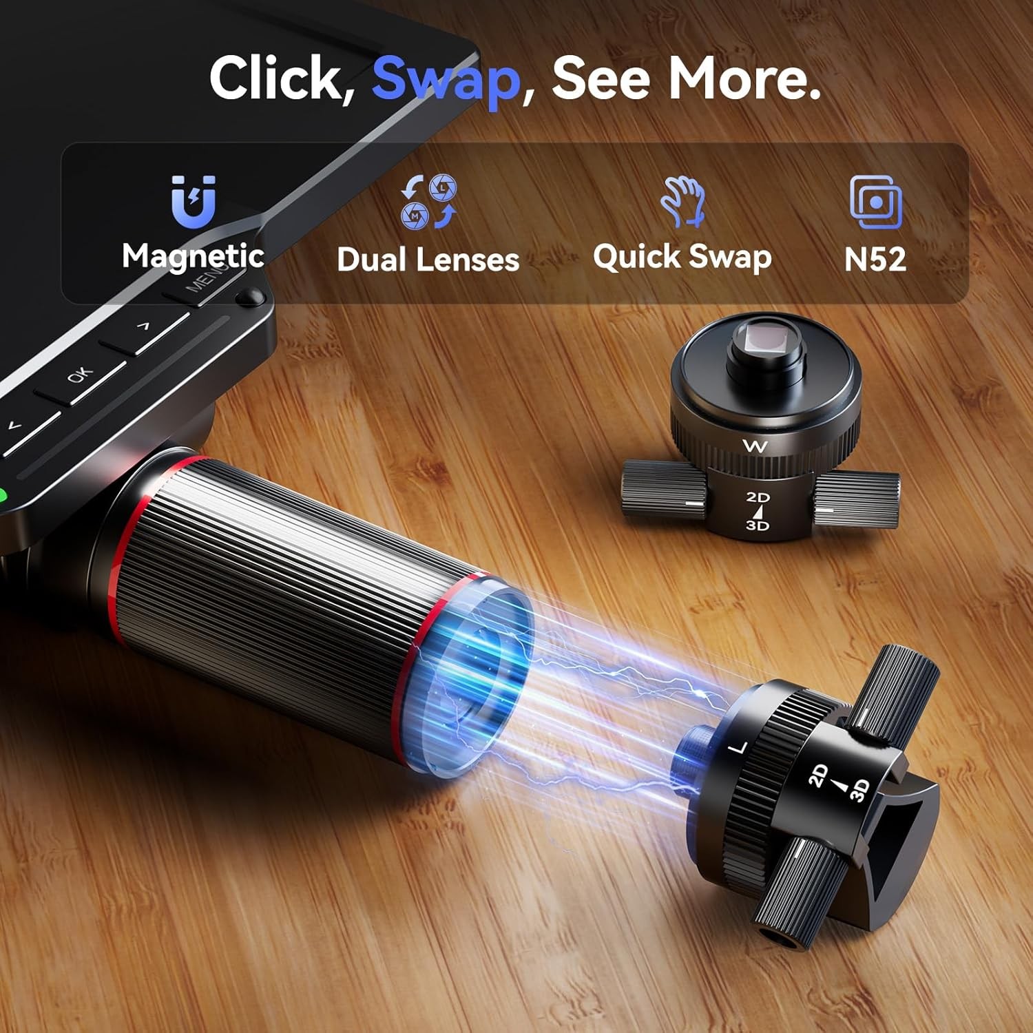 TOMLOV 3D Digital Soldering Microscope 38MP 2000X Coin Microscope Flex Arm 3K