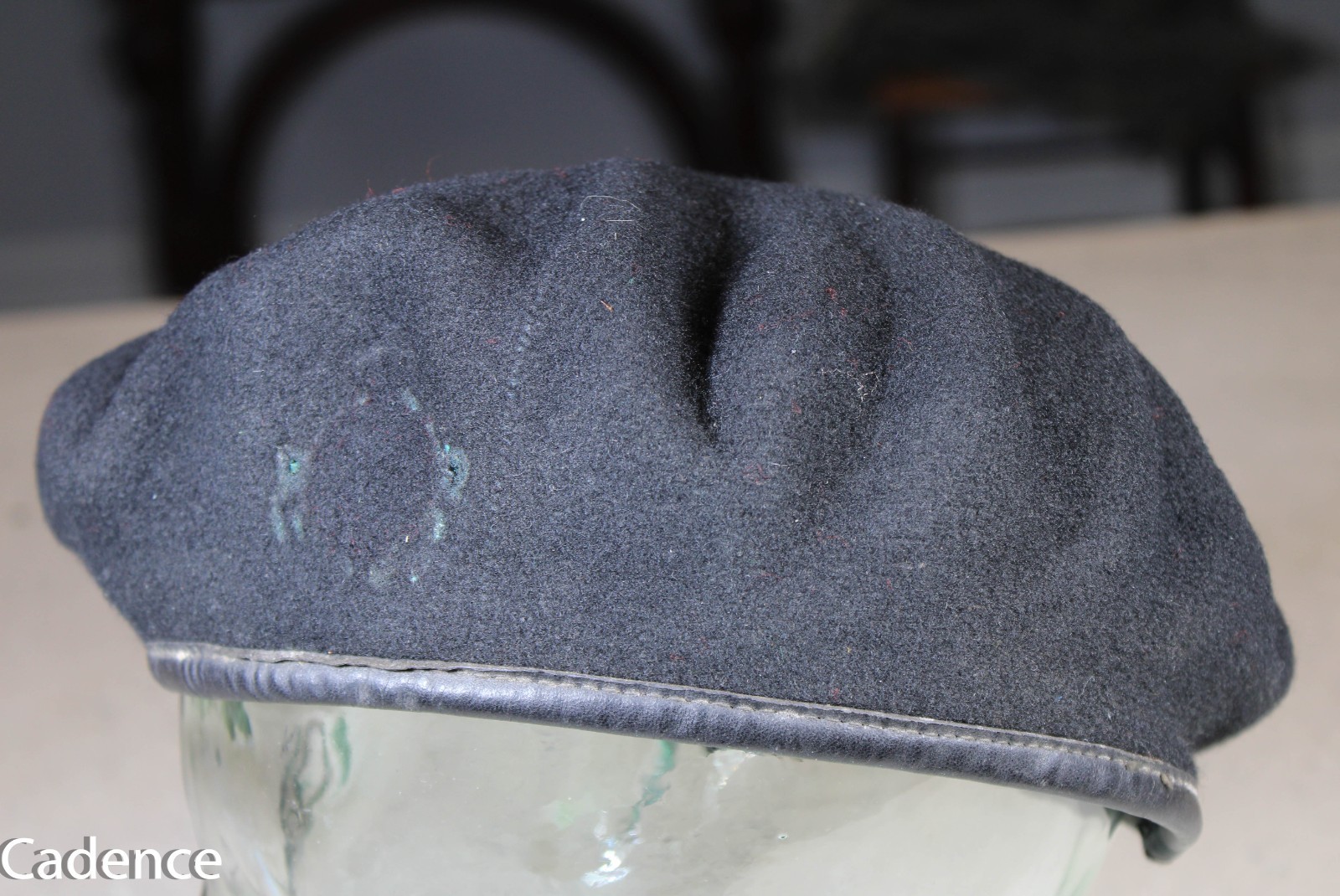 US Vietnam Black Ranger Beret Canadian Made Dated 1952 Huge 7 1/2 Worn S931