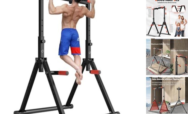 Power Tower Pull Up Bar Free Standing, Black Style 1 - Multifunction Bar