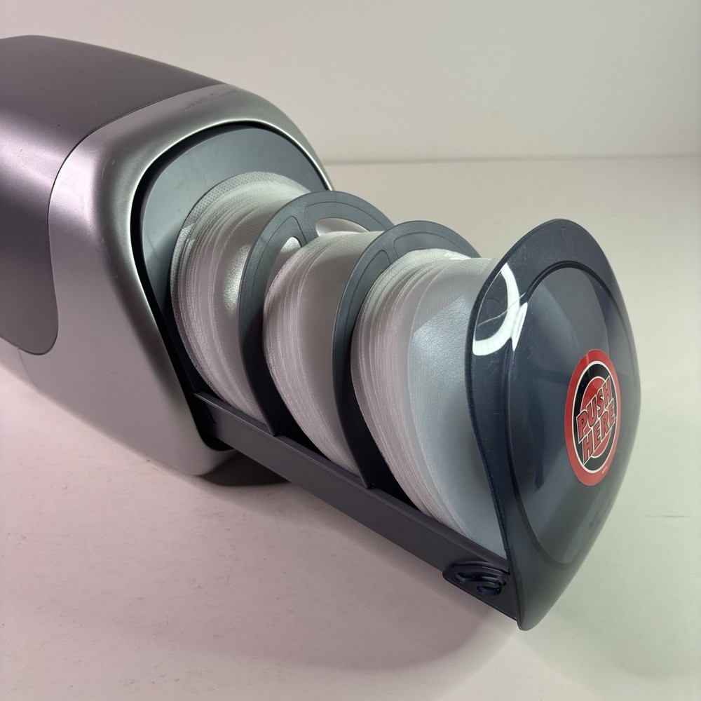 Fellowes CD DVD Desktop Push Open Retracting 60 Disc Storage Holder Working