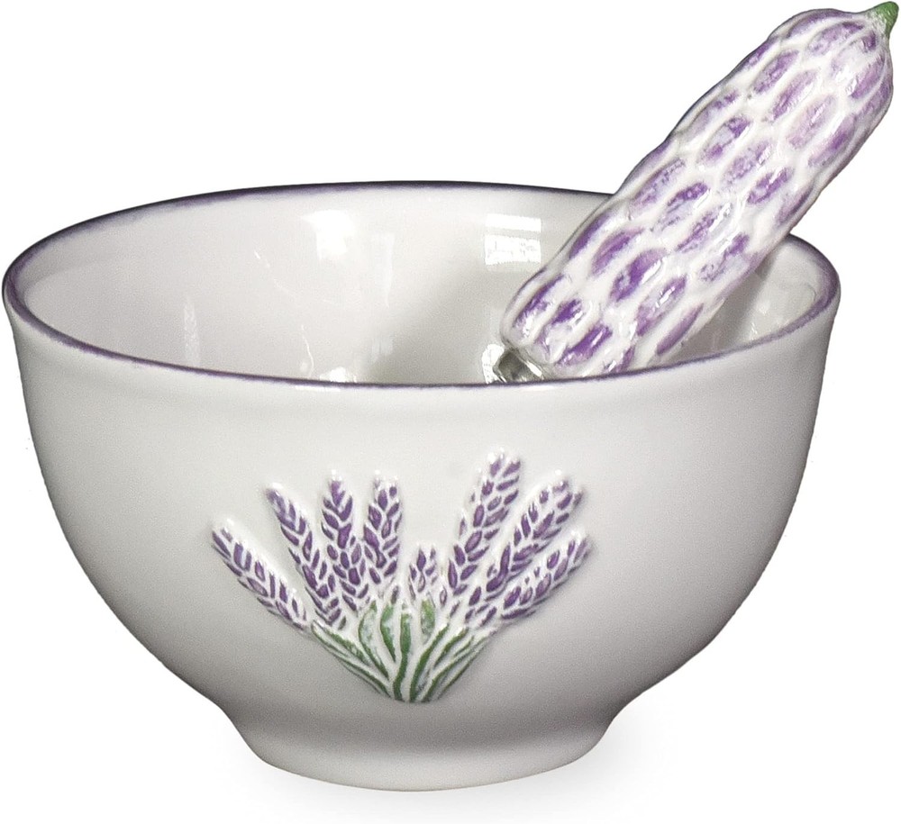 Lavender Ceramic Dip Bowl & Spreader Set