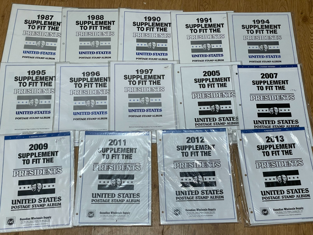 14 Presidents United States Postage Stamp Album supplements 1987 -2013  (NEW)