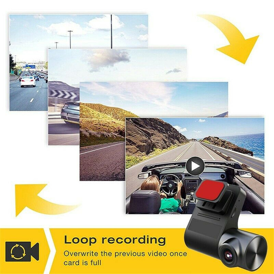 Car Front Windshield DVR Dash Camera Loop Recording ADAS 170° Wide Angle Dashcam