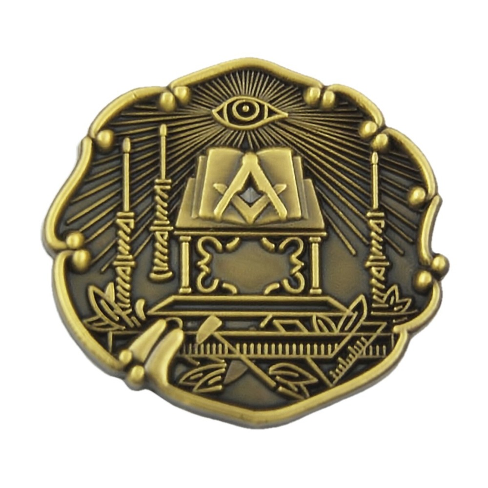 Masonic Altar Masonic Lapel Pin - Antique Brass
