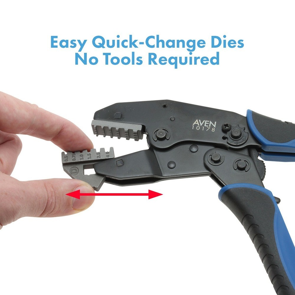 Aven 10171-KIT Deluxe Crimping Tool Kit w/ Frame, 5 Dies, Wire Stripper
