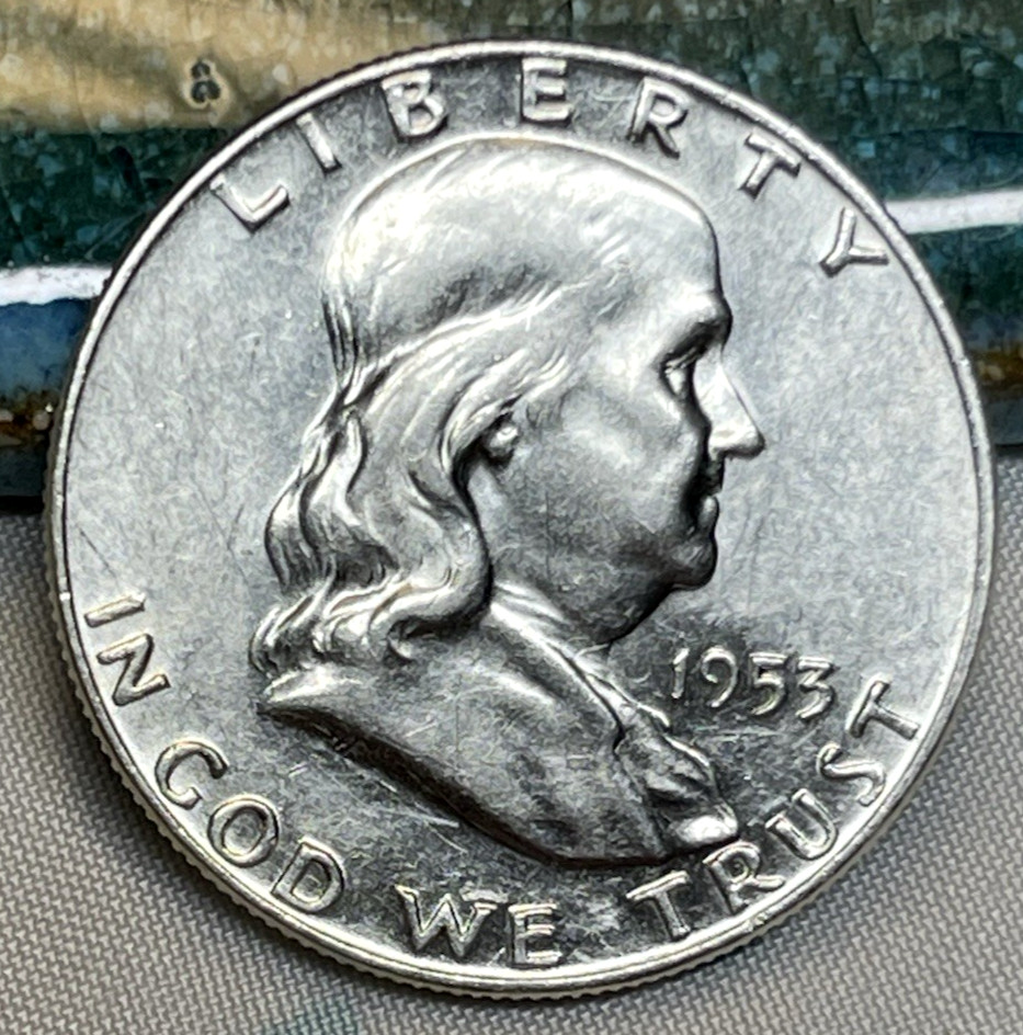 ~~ BU 1953-D FRANKLIN SILVER HALF DOLLAR 90% SILVER COIN ~~