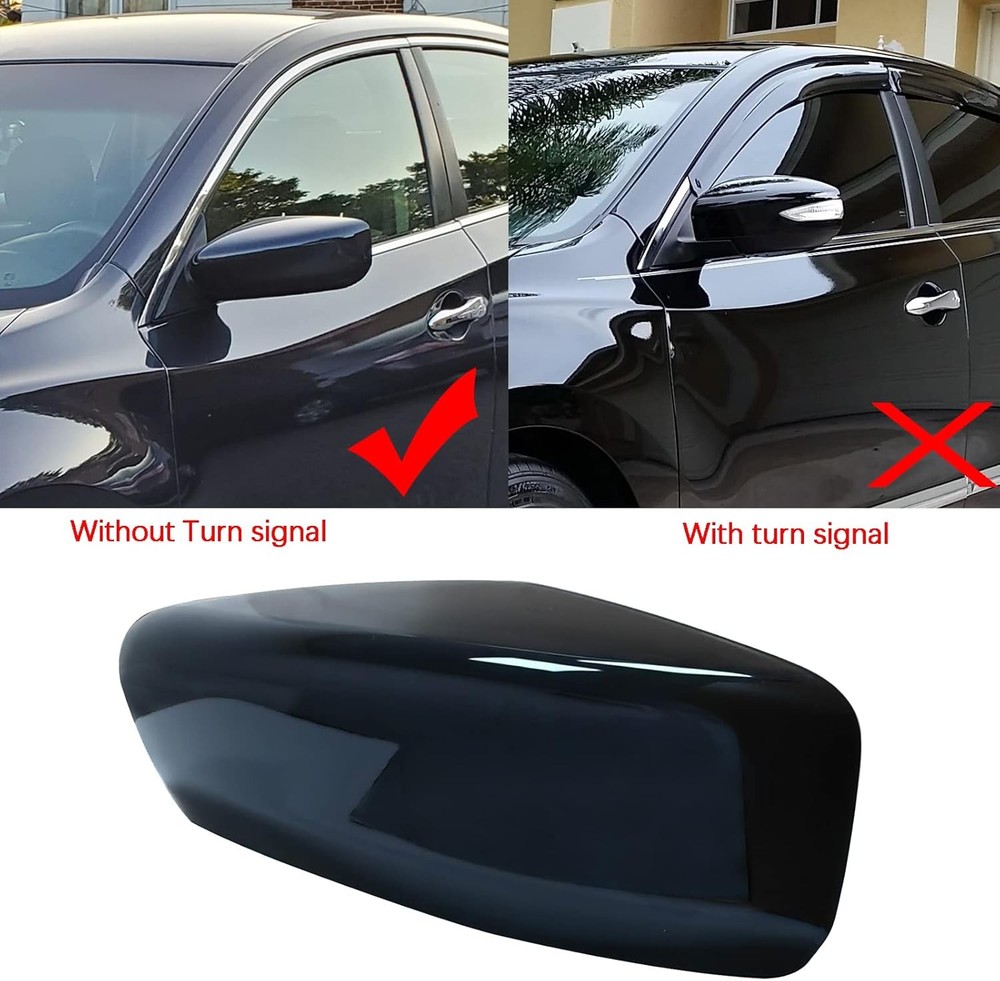 Gloss Black Side Wind Mirror Cover Cap Housing Compatible with