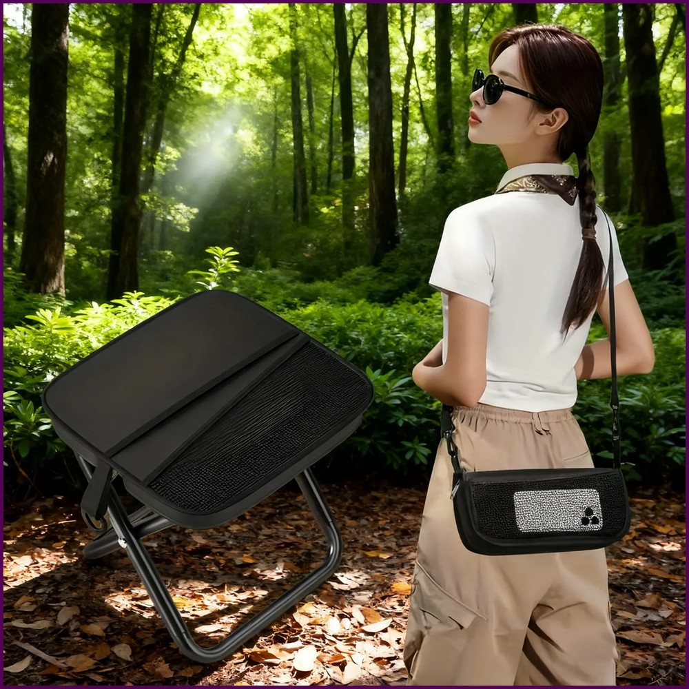 Portable Folding Stool Foldable Backpack Stool Lightweight Mini Easy Carry