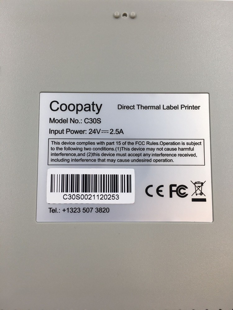 Coopaty Direct Thermal Label Printer - C30S - Untested