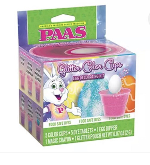 Glitter Color Cups Egg Decorating Kit PASS Dye Colors-Easter