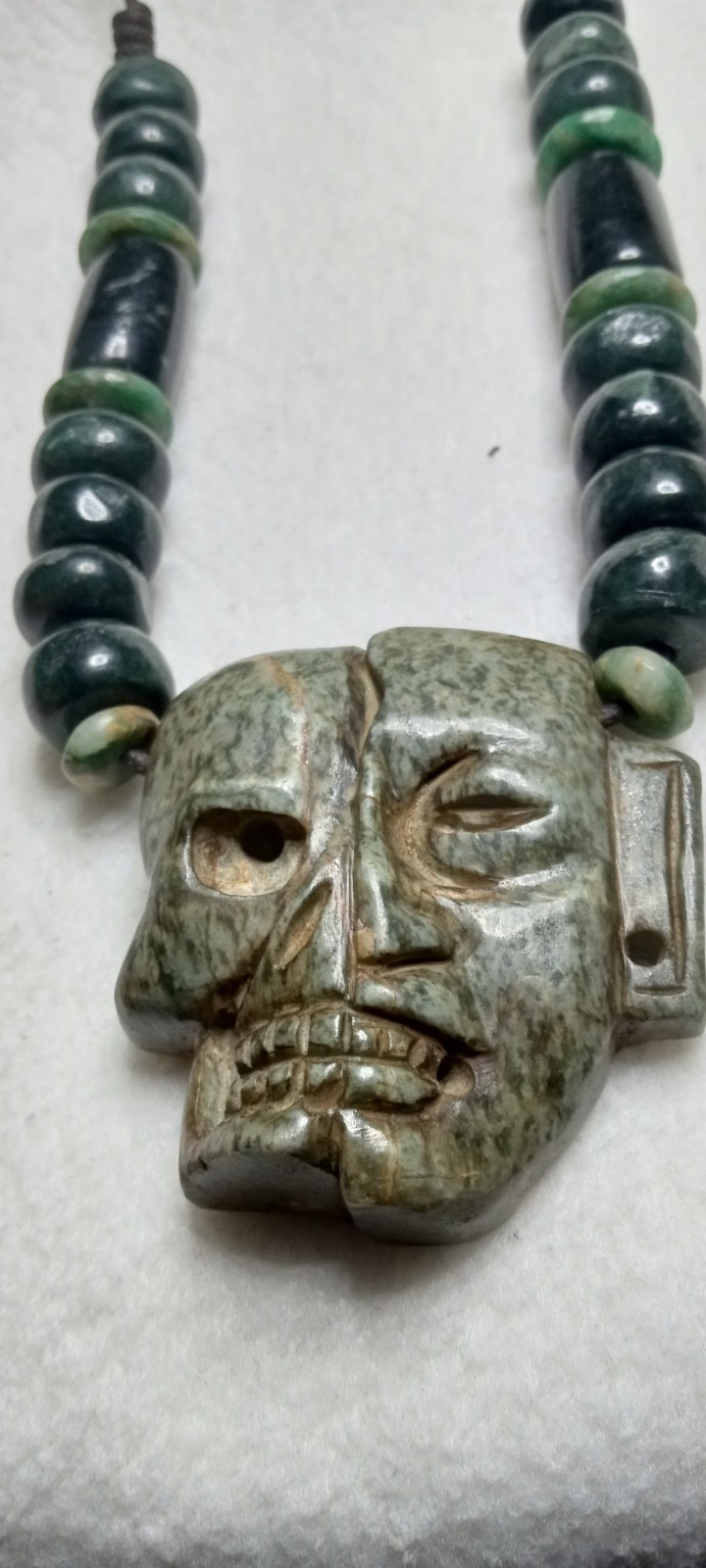 Aztec Modern Precolombian Life and Dead Mask Neckalce.