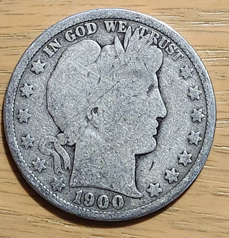 90% SILVER 1900 P BARBER HALF #2