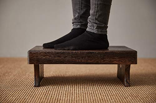 Wood Step Stool, Portable Rectangle Bed Stool, Small Step Ladder for Kitchen &