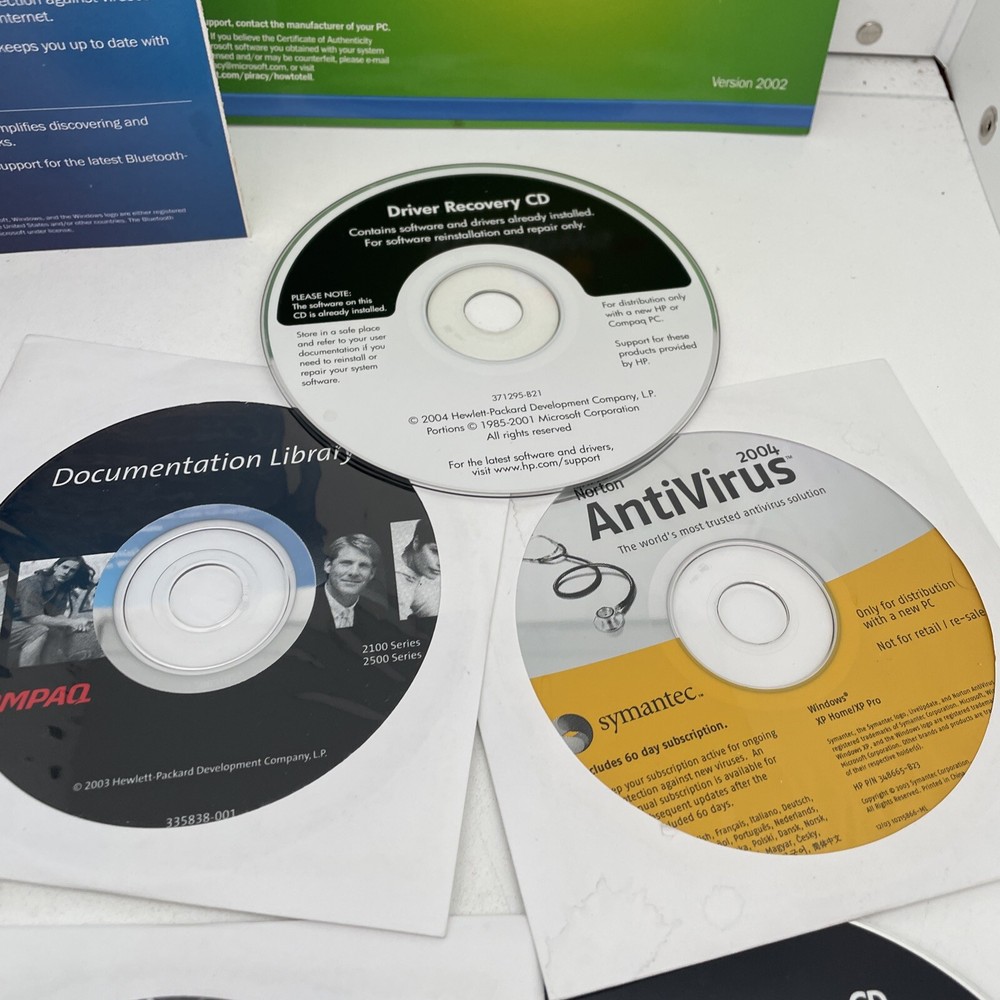 Vintage 2004 MS Windows XP Service Pack 2 Advanced Security Technologies CD + 5
