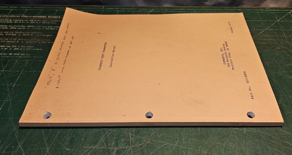 3 CROMEMCO Manuals: Text Formatter/CDOS Text Editor/4FDC Disk Controller 1977-78