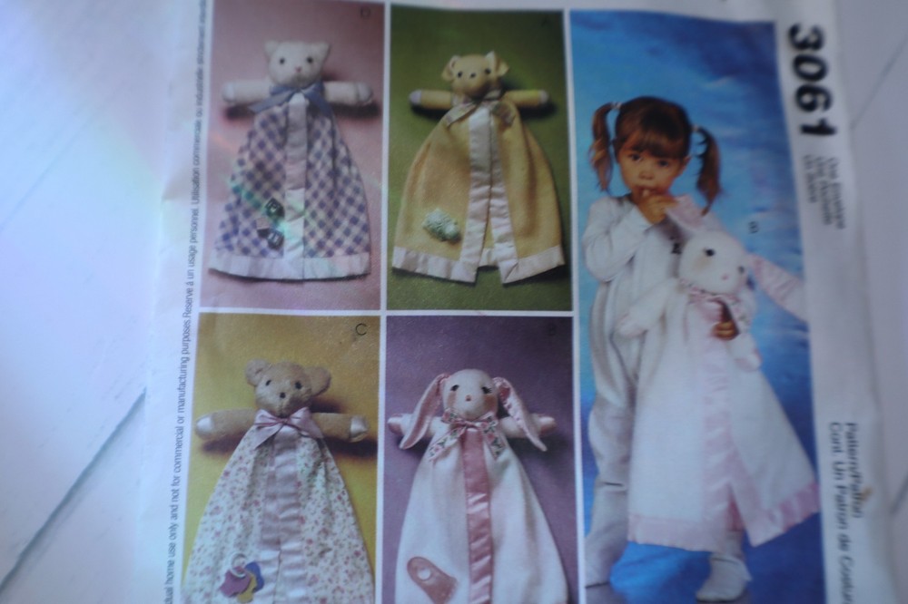 Uncut McCall 3061 Blanket Buddies Pattern