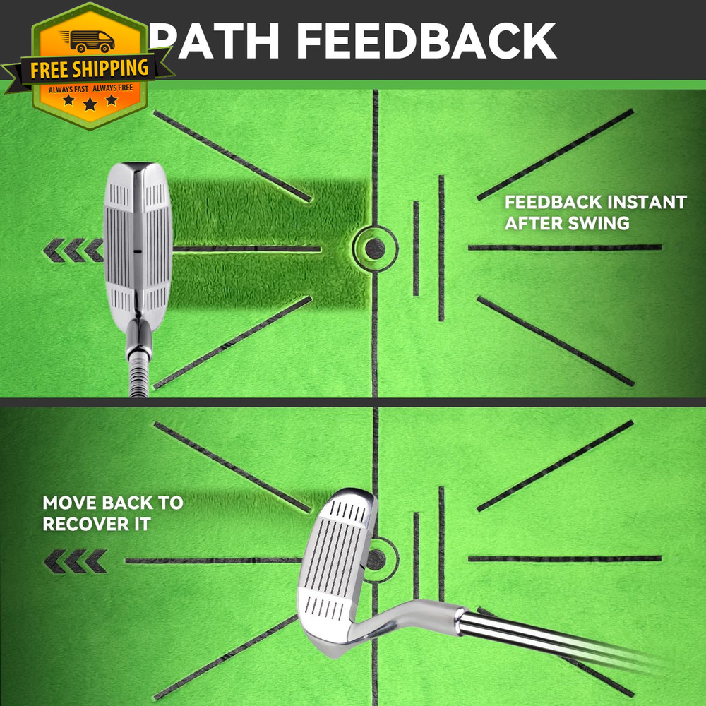 Golf Hitting Mat Swing Path Feedback Training Practice Indoor Outdoor