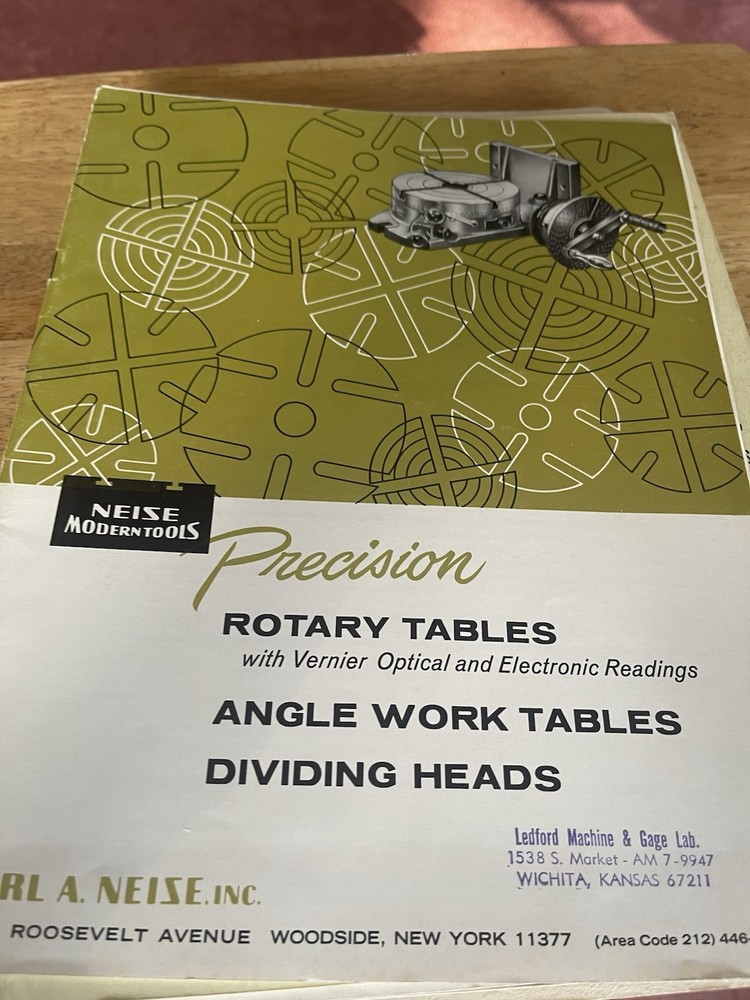 Neise Modern Tools Precision Rotary Tables, Angle Work Tables etc.  Catalog