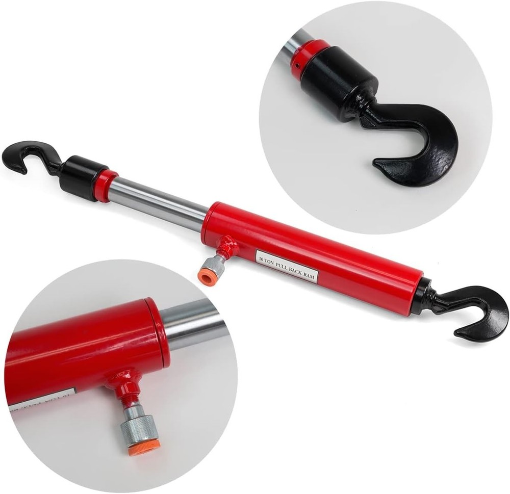 26" Long 10-Ton Hydraulic Pull Back Ram for Porta Power Frame Machine Puller ...