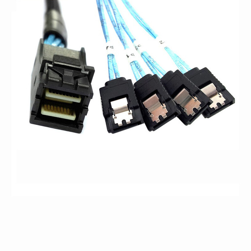 Mini SAS SFF-8643 to 4 SATA 7pin hard disk 6Gbps data Server Raid Cable US