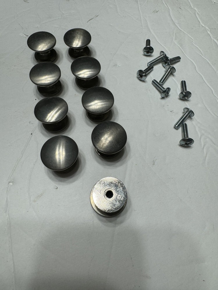 9 Silver Brush Nickel 3/4” Diameter Single Screw Mount Draw Pulls Handles