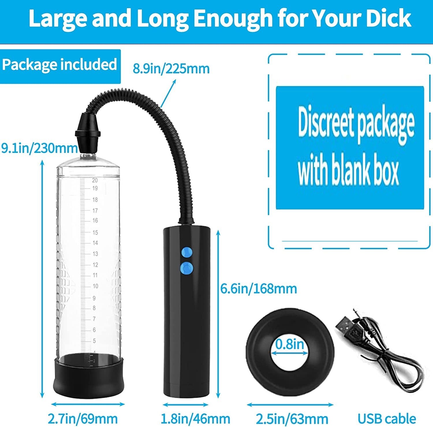 2025 upgrade Vacuum Electric Penis Pump Rechargeable Male Penis Enlarger & LUBE