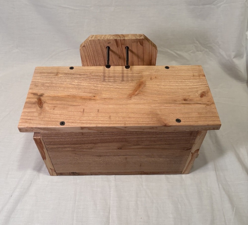 Solid Cedar Backyard Squirrel House Nesting Box - Wooden Wildlife Box- Large
