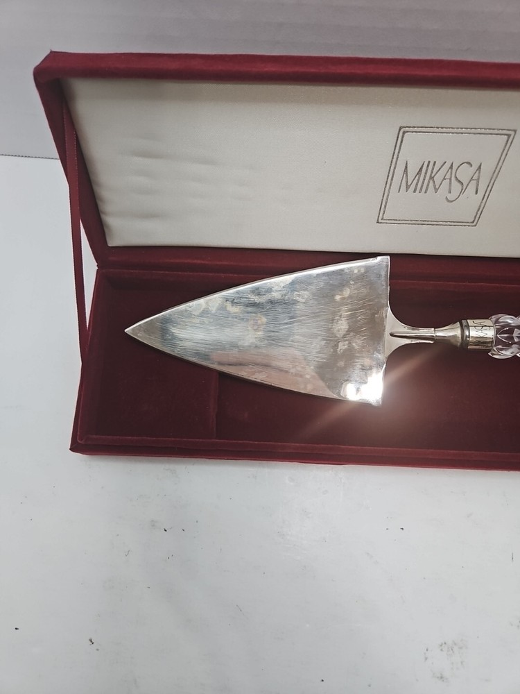 Mikasa Austria Silver Plate Cake Server With Crystal Handle In Display Box