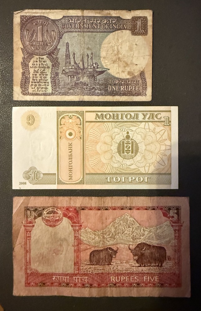 3 old foreign bank notes